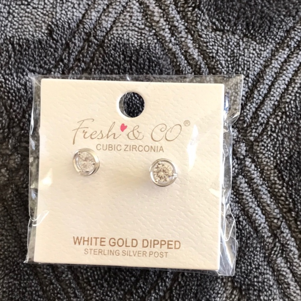 Fresh & Co White Gold Dipped Earrings